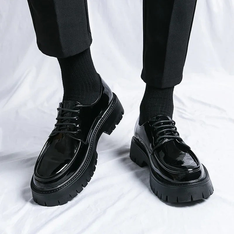 Men's Black Lace-Up Formal Dress Shoes