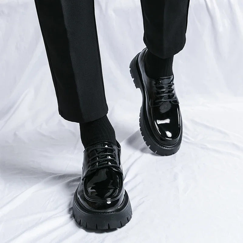 Men's Black Lace-Up Formal Dress Shoes