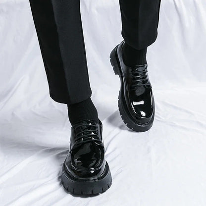 Men's Black Lace-Up Formal Dress Shoes