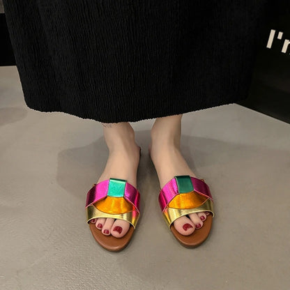 Women's T-Strap Flat Summer Slippers