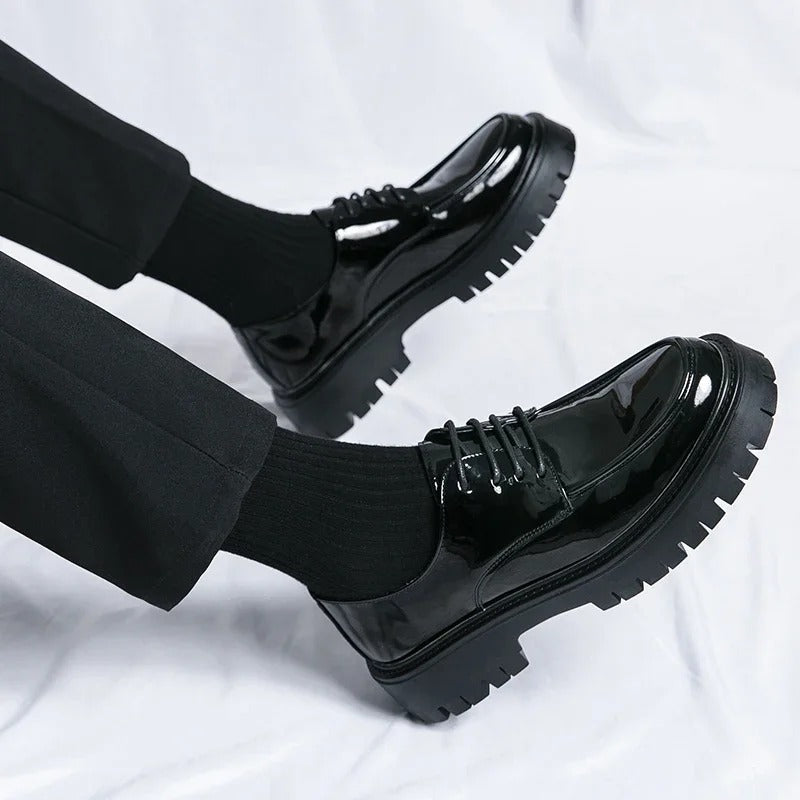 Men's Black Lace-Up Formal Dress Shoes