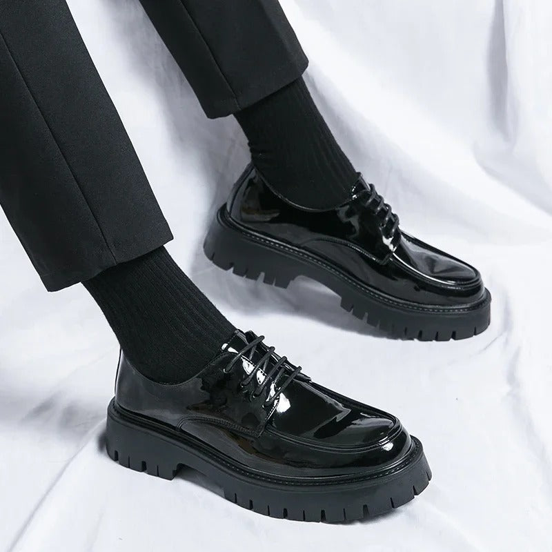 Men's Black Lace-Up Formal Dress Shoes
