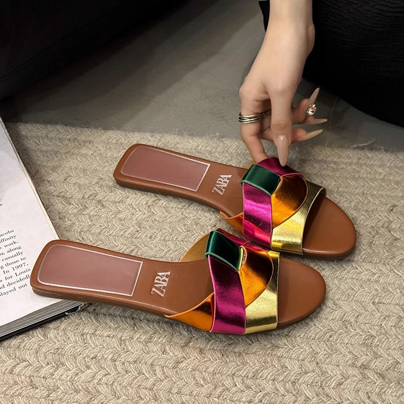 Women's T-Strap Flat Summer Slippers