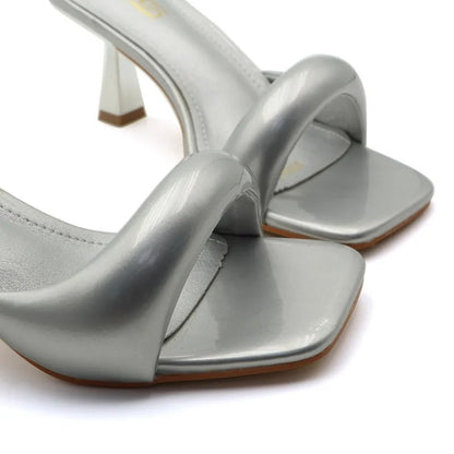 Women's Square-Toe Thin-Heel Slip-On Sandals