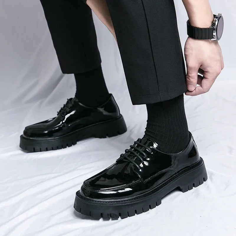 Men's Black Lace-Up Formal Dress Shoes