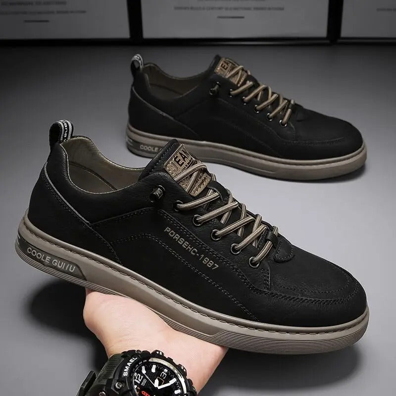 Men's Lightweight Leather Casual Driving Shoes