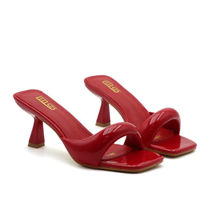 Women's Square-Toe Thin-Heel Slip-On Sandals